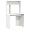 vidaXL Asztal polcokkal t&aacute;rol&oacute;val Feh&eacute;r 91 x 50 x 149 cm Faanyag