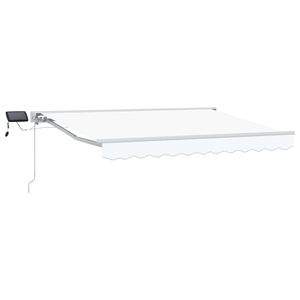 vidaXL K&eacute;zi napellenző keret LED vil&aacute;g&iacute;t&aacute;ssal Feh&eacute;r 2,5 x 2 m