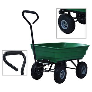 vidaXL z&ouml;ld kerti k&eacute;zikocsi 300 kg 75 liter