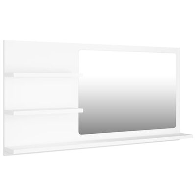 vidaXL fehér forgácslap fürdőszobai tükör 90 x 10,5 x 45 cm