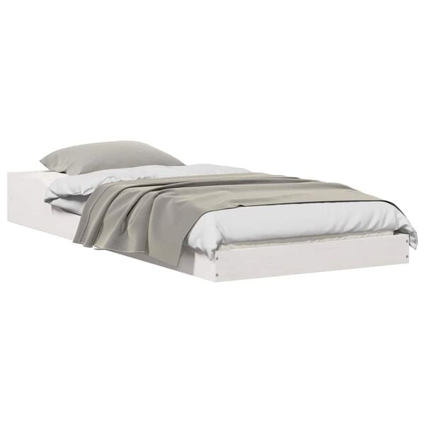 vidaXL &Aacute;gykeret Feh&eacute;r 75 x 190 cm T&ouml;m&ouml;r fenyőfa