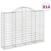vidaXL 14 db &iacute;ves horganyzott vas gabion kos&aacute;r 200x30x140/160 cm