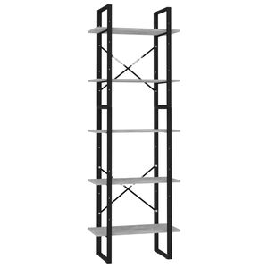 vidaXL 5 szintes betonsz&uuml;rke szerelt fa k&ouml;nyvszekr&eacute;ny 60 x 30 x 175 cm
