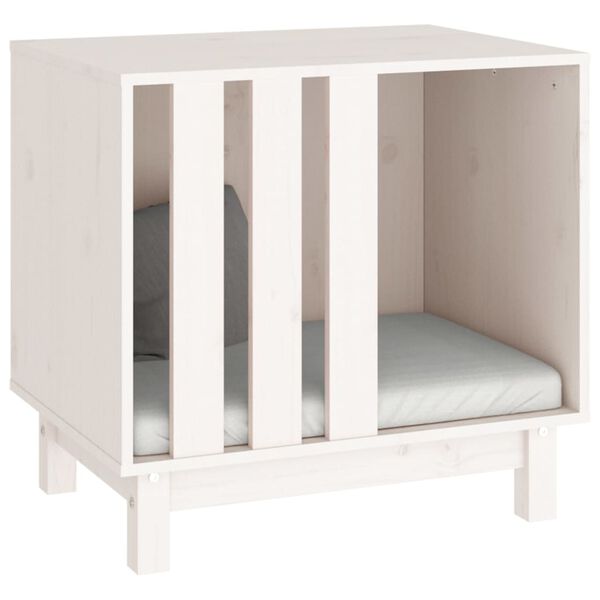 vidaXL feh&eacute;r t&ouml;m&ouml;r fenyőfa kutyah&aacute;z 60 x 45 x 57 cm