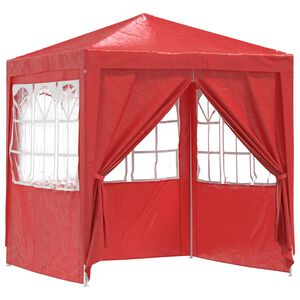 vidaXL Partys&aacute;tor 200 x 200 x 240 cm Piros PE &eacute;s ac&eacute;l