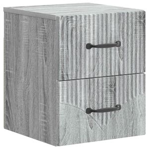 vidaXL Fali &eacute;jjeli szekr&eacute;ny Sz&uuml;rke Sonoma 34,5 x 33 x 40 cm Szerelt Fa