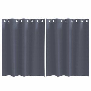 vidaXL Fekete Függöny Gyűrűkkel 2 pcs Antracit 140 x 140 cm Poliészter