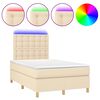 vidaXL kr&eacute;msz&iacute;nű sz&ouml;vet rug&oacute;s &eacute;s LED-es &aacute;gy matraccal 120x190cm