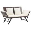 vidaXL barna polyrattan kerti pad p&aacute;rn&aacute;kkal 176 cm