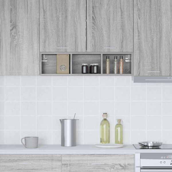 vidaXL F&uuml;ggő szekr&eacute;ny Sz&uuml;rke Sonoma 20 x 29,5 x 80 cm Faanyag