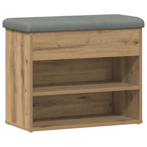 vidaXL k&eacute;zműves t&ouml;lgy szerelt fa cipőt&aacute;rol&oacute; pad 62x32x50 cm
