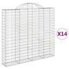 vidaXL 14 db &iacute;ves horganyzott vas gabion kos&aacute;r 200x30x180/200 cm
