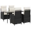 vidaXL Kanap&eacute; Asztal K&eacute;szlet 5 pcs PE rattan &eacute;s porbevonatos ac&eacute;l