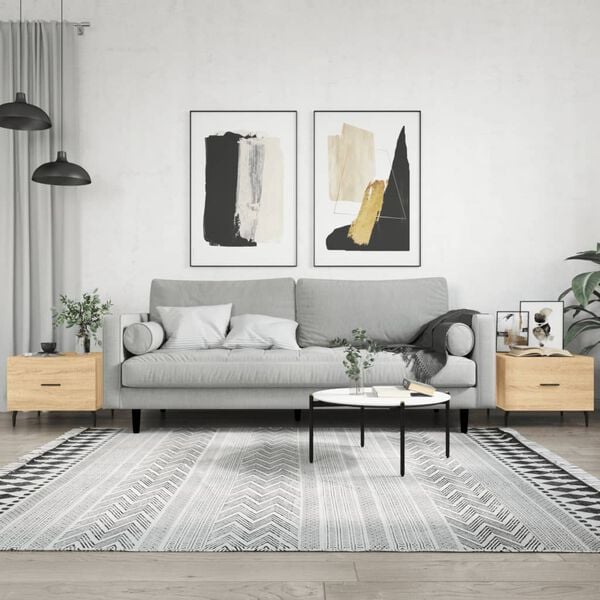 vidaXL 2 db sonoma t&ouml;lgy szerelt fa doh&aacute;nyz&oacute;asztal 50 x 50 x 40 cm