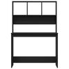 vidaXL fekete tölgy szerelt fa íróasztal polcokkal 102 x 45 x 148 cm