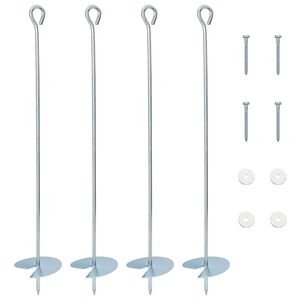 vidaXL F&ouml;ldi horgony 4 db Galvaniz&aacute;lt f&eacute;m Ez&uuml;st
