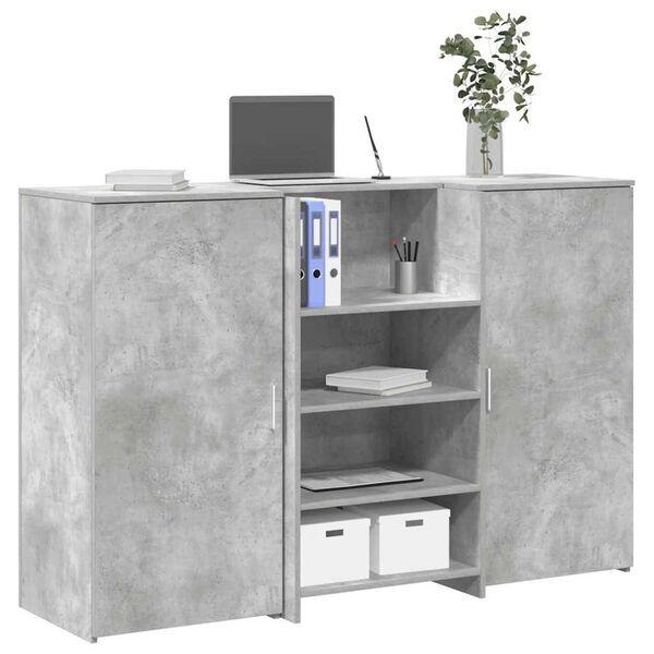 vidaXL recepci&oacute;s pult betonsz&uuml;rke 155x50x103,5 cm szerelt fa
