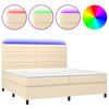 vidaXL kr&eacute;msz&iacute;nű sz&ouml;vet rug&oacute;s &eacute;s LED-es &aacute;gy matraccal 200 x 200 cm