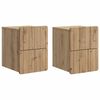 vidaXL Fali &eacute;jjeli szekr&eacute;ny 2 pcs K&eacute;zműves T&ouml;lgy 33 x 34,5 x 43 cm