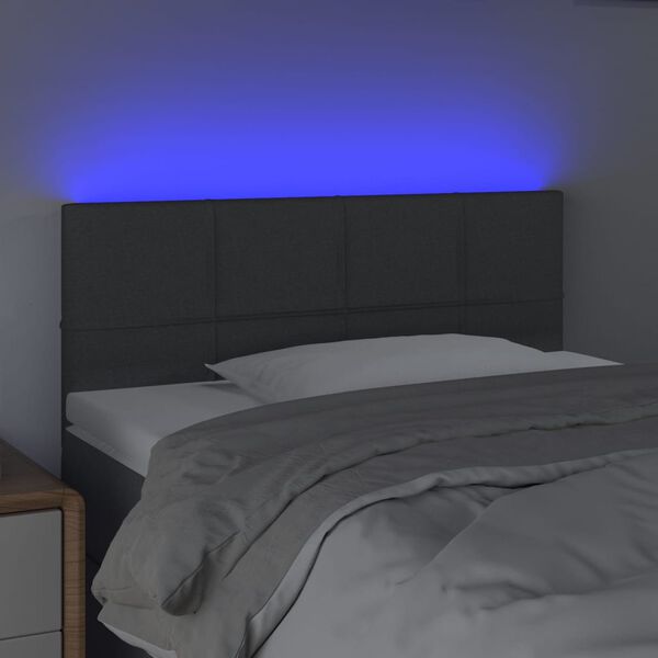 vidaXL sötétszürke szövet LED-es fejtámla 100x5x78/88 cm