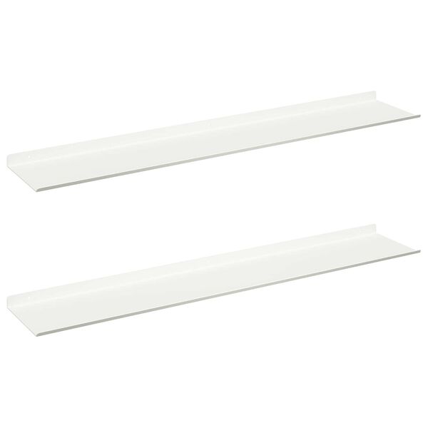 vidaXL Lebegő polc Falra szerelhető 2 pcs Feh&eacute;r 100 x 18 x 2,5 cm Ac&eacute;l