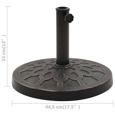 vidaXL kerek bronzszínű műgyanta napernyőtalp 13 kg