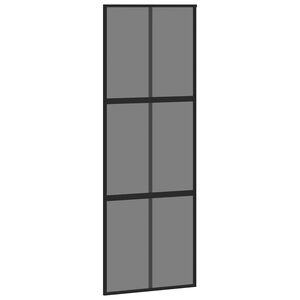 vidaXL fekete edzett &uuml;veg &eacute;s alum&iacute;nium tol&oacute;ajt&oacute; 76 x 205 cm