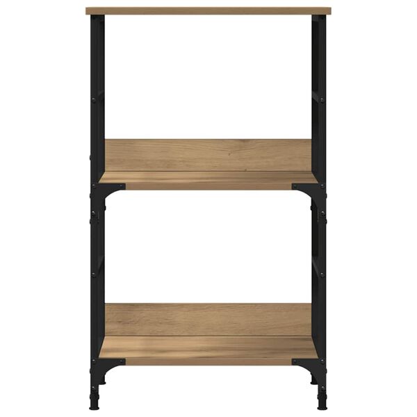 vidaXL k&eacute;zműves t&ouml;lgy sz&iacute;nű szerelt fa k&ouml;nyvszekr&eacute;ny 50x33x82 cm