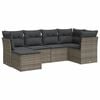 vidaXL 6 r&eacute;szes sz&uuml;rke polyrattan kerti &uuml;lőgarnit&uacute;ra p&aacute;rn&aacute;kkal
