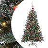 vidaXL Mű kar&aacute;csonyfa 150 LED-del Z&ouml;ld 120 cm PVC &eacute;s Műanyag &eacute;s Ac&eacute;l