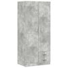vidaXL betonsz&uuml;rke szerelt fa ruh&aacute;sszekr&eacute;ny 80 x 52 x 180 cm