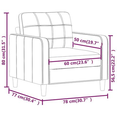 vidaXL egyszemélyes Cappuccino műbőr kanapé 60 cm