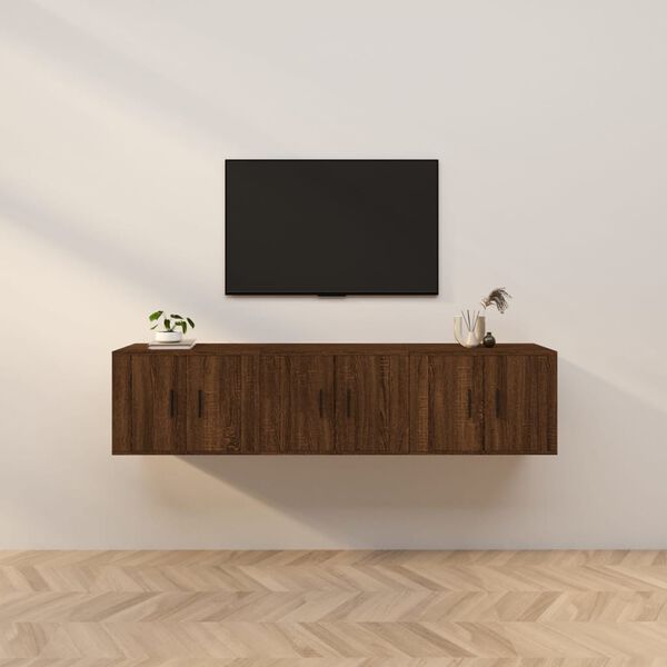 vidaXL 3 db barna t&ouml;lgy sz&iacute;nű fali TV-szekr&eacute;ny 57x34,5x40 cm