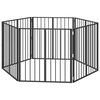 vidaXL Kutya Kapu 6 db Fekete 80 x 80 cm Horganyzott Ac&eacute;l