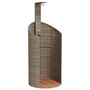 vidaXL sz&uuml;rke polyrattan &eacute;s ak&aacute;cfa k&uuml;lt&eacute;ri zuhanyz&oacute; 100x100x241,5 cm