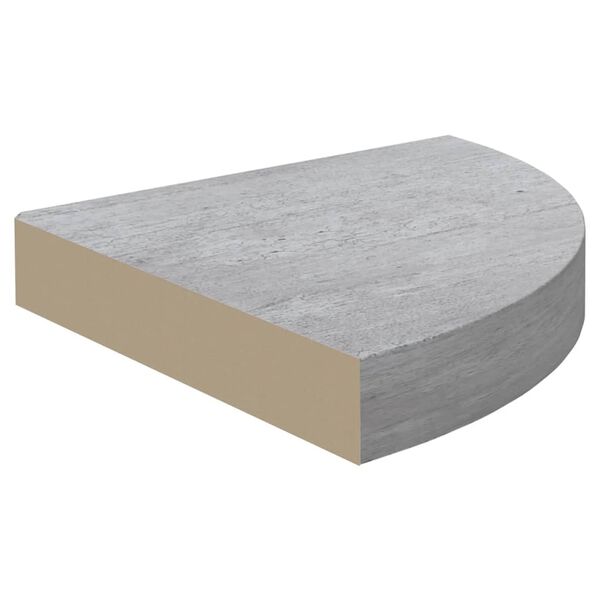 vidaXL betonszürke MDF fali sarokpolc 25 x 25 x 3,8 cm