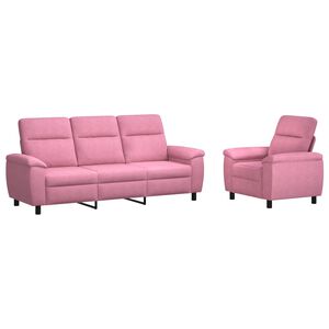 vidaXL Kanap&eacute; Szett 2 pcs R&oacute;zsasz&iacute;n Sz&ouml;vet