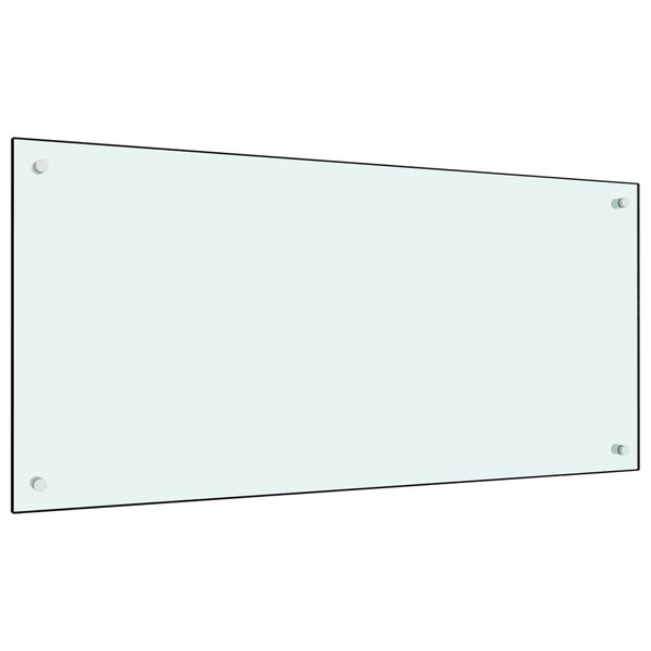 vidaXL feh&eacute;r edzett &uuml;veg konyhai falburkol&oacute; 100 x 50 cm