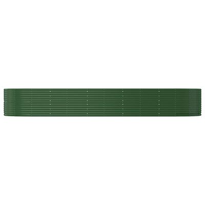 vidaXL zöld porszórt acél kerti magaságyás 447 x 140 x 68 cm