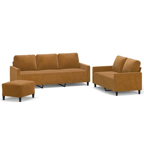 vidaXL 3 r&eacute;szes barna b&aacute;rsony &uuml;lőgarnit&uacute;ra p&aacute;rn&aacute;kkal