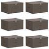 vidaXL T&aacute;rol&oacute; Doboz 6 pcs Sz&uuml;rke 50 x 30 x 25 cm Nem szőtt textil