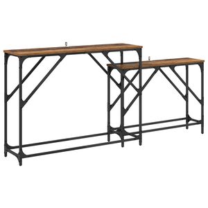 vidaXL Konzolasztal 2 db &Ouml;reg fa 100 x 28 x 75 cm Szerelt Fa