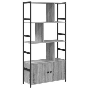 vidaXL K&ouml;nyvespolc 80 x 30 x 155,5 cm Szerelt Fa Sz&uuml;rke sonoma