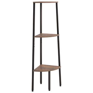 vidaXL 3 szintes s&ouml;t&eacute;tbarna &eacute;s fekete sarokpolc 45,5 x 31,5 x 120 cm