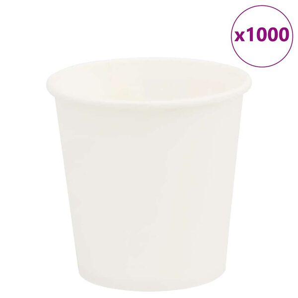 vidaXL 1000 db fehér papír kávéscsészék 4oz 100ml