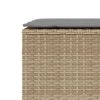 vidaXL bézs polyrattan kerti pad párnával 110x30x40,5 cm