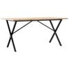 vidaXL t&ouml;m&ouml;r fenyőfa &eacute;s ac&eacute;l &eacute;tkezőasztal X-v&aacute;zzal 160x80x75,5 cm