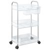 vidaXL t&aacute;rol&oacute;kocsi 3 szintes &aacute;tl&aacute;tsz&oacute; 37x28x68 cm akril