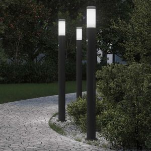 vidaXL 3 db szenzoros oszlopl&aacute;mpa 110 cm rozsdamentes ac&eacute;l IP44