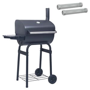 vidaXL Fak grill 75 x 48 x 120 cm Porsz&oacute;rt ac&eacute;l &eacute;s műanyag Ez&uuml;st